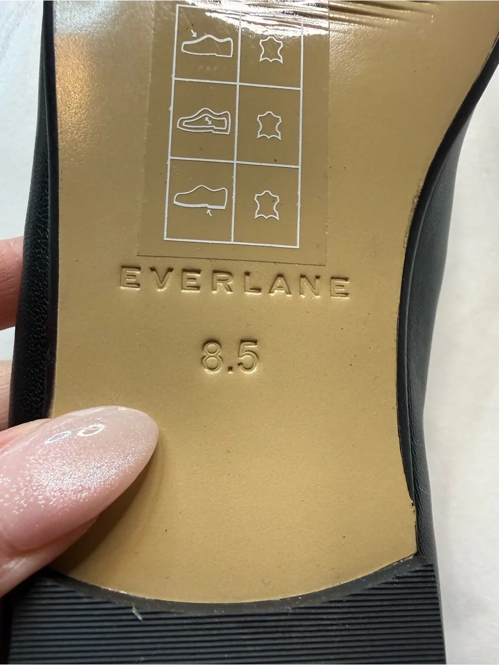 Everlane Day Glove Flat Black Leather Ballet Slip On Size 8.5 NWOB Chic - Picture 8 of 10